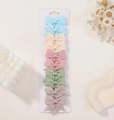Set of 10 macaron-colored swallowtail bow clips in blue beige pink green brown - Macaroon Five Color Mix (10B)