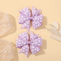 Lot de deux barrettes violettes à imprimé marguerites pour bébés et petites filles - Marguerite Violette (FJ039-2A-1)