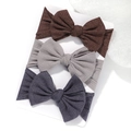 Set di 3 fasce per neonati con fiocco in marrone e grigio su cartoncino - Caffè-Grigio-Blu Grigio (3AI) / Set di 3 pezzi