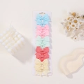 Set of 10 colorful grosgrain ribbon bow hair clips for girls on a white display card - Candy Tone Sweet Mix (10K)