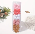 10-piece set of swallowtail bow hair clips in pastel pink, red, white, and tan for girls - Fresh Five Color Mix (10E)