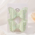 Paire de barrettes papillon en dentelle vert menthe avec paillettes pour filles - Vert menthe