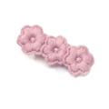 Fermaglio per capelli con tre fiori rosa all'uncinetto fatti a mano e dettagli glitter - Stile Multi-Fiori (5882732141886) / Rosa Viola
