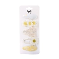 Lot de 5 barrettes à cheveux marguerite jaune sur carte pour filles et tout-petits - Combinaison de 5 Pièces (5D2) / 5 Pièces