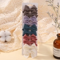 10-piece set of handmade waffle texture bow hair clips in five assorted colors - Forest Five Set (10BN)