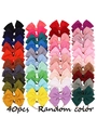 Set of 40 colorful bow headbands for girls featuring textured fabric in assorted colors - Random Multiple Colors