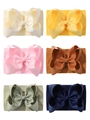 Set di 6 fasce per neonati con fiocchi in jacquard in vari colori e nylon elastico - Stile B