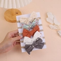 Fünfteiliges Baby-Haarband-Set mit Schleifen in Beige, Floral und Terrakotta-Tönen - Mehrfarbige Kombination (5C)