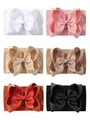 Set di 6 fasce elastiche per neonati con grandi fiocchi in jacquard in colori diversi - Stile C