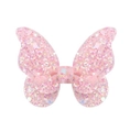 Fermaglio per capelli a farfalla con glitter sfumati rosa brillante per bambina - Duo Rosa Acceso (2A-13)