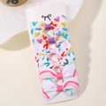Set di 6 fermagli per capelli con fiocchi colorati a cuore e arcobaleno per bambine - Graffiti Cuore e Arcobaleno Colorato (6D)