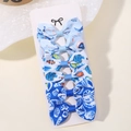 Grazioso set di 5 fermagli per capelli con fiocchi e motivi marini per bambini - Motivi Vita Oceanica Blu Chiaro (6E)