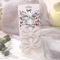 4-delige set haarspeldjes voor kinderen met bloemenprint en linnen op kaart - Linnen Bloemen Combinatie (4D)