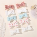 Lot de 10 barrettes à cheveux faites main pour enfants avec nœuds de styles variés - Set Multicolore 10B
