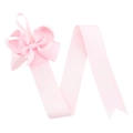 Pink ribbon hair bow organizer for clips and headbands with a long hanging strap - Light Pink