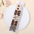 10-piece girls' vintage floral hair clips set in brown and beige fabric styles - 10K (Coffee Series)