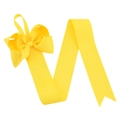 Bright yellow grosgrain bow hair clip with long ribbons for girls' hair accessories - Yellow