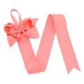 Pink coral grosgrain ribbon bow hair clip organizer and wall hanging storage strap - Coral Pink