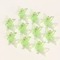 10er-Set Mini-Schmetterlings-Haarspangen in Mintgrün mit glitzerndem Finish - Glitzer Grün (10A-8)