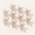 Nahaufnahme von 10 Mini-Schmetterlings-Haarklammern in mattem, cremigem Design - Blassrosa (10A-19)