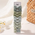 10-piece set of cute Morandi green bow hair clips for girls with polka dots and plaid - Green Tones
