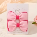 Paio di fermagli per capelli a fiocco rosa chiaro con bordi rosso scuro su carta - Rosa Chiaro (2A-1)