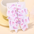 Paire de barrettes à nœuds blancs avec motifs de sirènes et méduses pour fillettes - Style Sirène Méduse (2A-5)