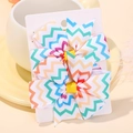 Lot de barrettes à nœuds en ruban gros-grain à motif de vagues arc-en-ciel pour filles - Style Vague Colorée (2A-7)