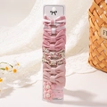 Pink bow and floral hair clip set for girls on a card with cute patterns and crochet flowers - Pink Floral