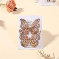 Set di due fermagli per capelli a farfalla glitter champagne su cartoncino bianco - 2a-3 (2 In Una Bustina Di Plastica Opp)