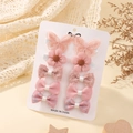 10-piece cute pink kids hair clips set featuring butterfly and floral patterns - Style 10E / 10 Pieces Pack