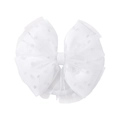 Accessoire cheveux élégant avec nœud en mesh blanc et broderie à pois pour filles - Blanc (18)