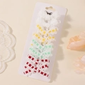 8-piece set of girls' plaid and lace bow hair clips in four colors on a display card - 8C