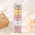Set di 10 fermagli per capelli per bambine con fiocchi a fiori e a quadretti pastello - Stile Misto Fiocco Ricamato Giallo (10D)