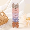 Set di 10 fermagli per capelli con fiocchi a quadri e floreali per bambine su carta - Stile Misto Margherita Plaid Cachi Viola (10E)