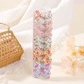 Set di 10 fermagli per capelli con fiocco in tessuto floreale su carta bianca - Stile Misto Multicolore Floreale Pastorale (10G)