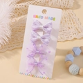 Set of 4 handmade purple lace and polka dot tulle hair clips for young girls - Purple Style (4F)