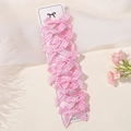 Set of 10 cute pink checkered bow hair clips for girls displayed on a white card - 10 Pieces (With Card) / Pink Plaid