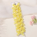 Set of 10 yellow plaid checkered bow hair clips for girls displayed on white card board - 10 Pieces (With Card) / Yellow Check