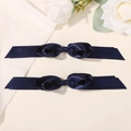 Barrettes à cheveux mignonnes avec nœuds en satin bleu foncé pour filles, lot chic - Bleu Marine (2A-1)