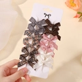 Lot de 10 barrettes pour filles avec nœuds à carreaux et rubans de couleurs unies - Ensemble Nœuds Pied-de-Poule et Ruban Mixte (12F)