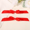 Lot de deux nœuds en satin rouge avec de longs rubans élégants pour les filles - Red (2A-12)