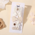 Set de 5 barrettes pour cheveux crème et blanc avec dentelle, tulle et fleurs brodées - 5e (5 Sachets Opp Avec Pochettes Pour Cartes)