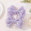 Lot de deux barrettes à nœuds en soie violet clair avec fini nacré subtil - Lot de Barrettes Nœuds / Lavande