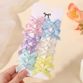 Set di 6 mollette per capelli a fiocco a quadri colorati per bambine su cartoncino - 12d (12 Bustine In Opp Per Carte)