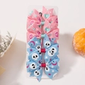 Halloween-Schleifen-Haarspangen mit Totenkopf- und Monddruck in Pink und Blau - Rosa Blau Skelett Trank Kombi (4B)