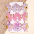 Set di mollette a farfalla glitterate con perle nei colori viola, rosa e cangiante - Set Fermagli Farfalla / Sfumato Rosa Lavanda (6B)