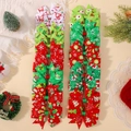 Holiday hair clips set with Christmas tree and snowman patterns for little girls - Pastel Mixed Patterns Set
