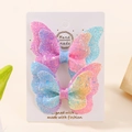 Fermagli per capelli a farfalla con glitter e sfumature sognanti rosa e blu - Duo Sfumato Magico (2A-44)