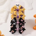 Halloween bow hair clip set with witch hats and spooky prints on display card - Witch Hat And Halloween Text Style